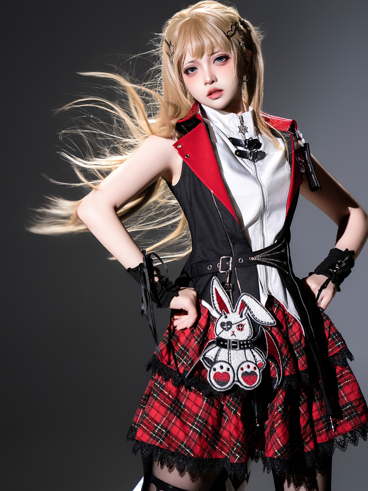 Rock bunny punk gothic hooded lolita PA20268