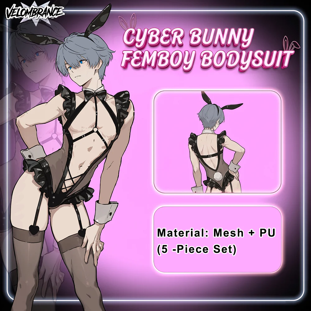 Pre-sale Cyber Bunny Femboy Bodysuit (5-Piece Set)AS63
