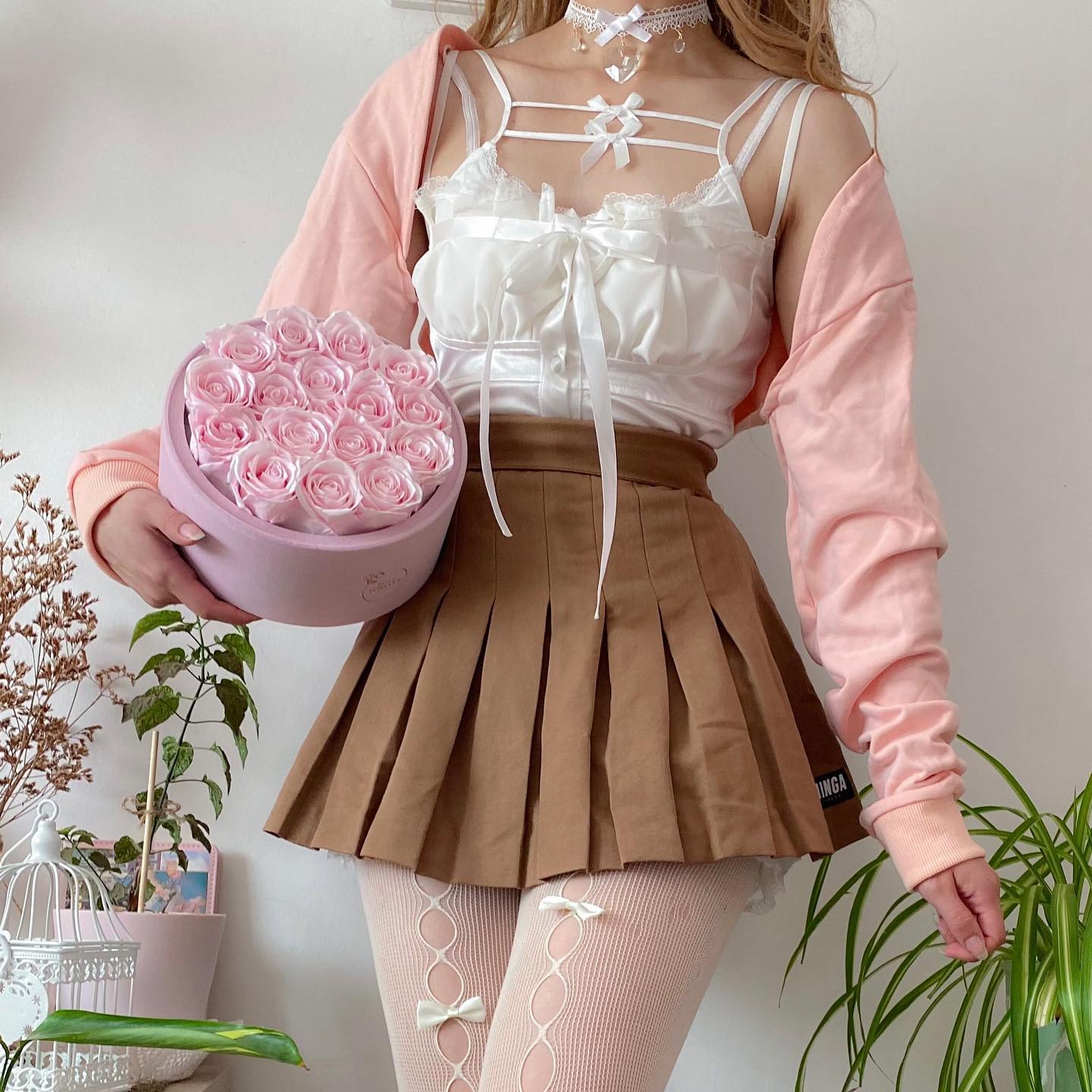 Pink top + skirt 3-piece set PL52673