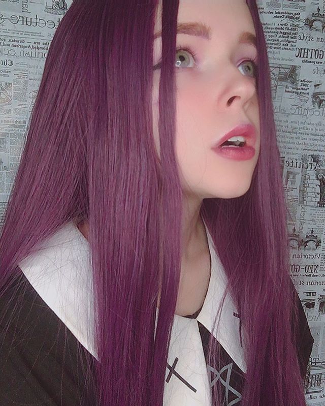 Purple long straight wig PL50250