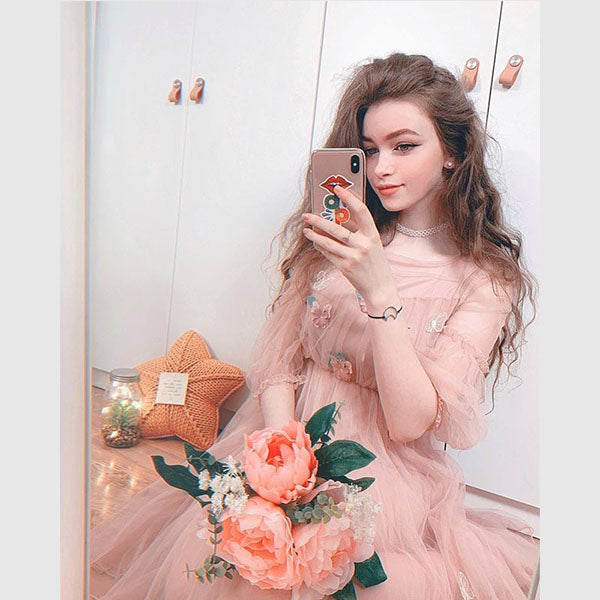 Lolita Lantern Sleeve Gauze Dress PL20044