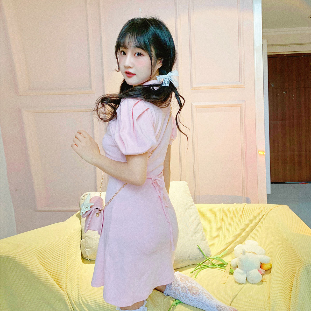 Pink Slim Dress PL52498
