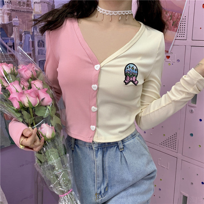 Pink and Apricot Knit Cardigan PL52267