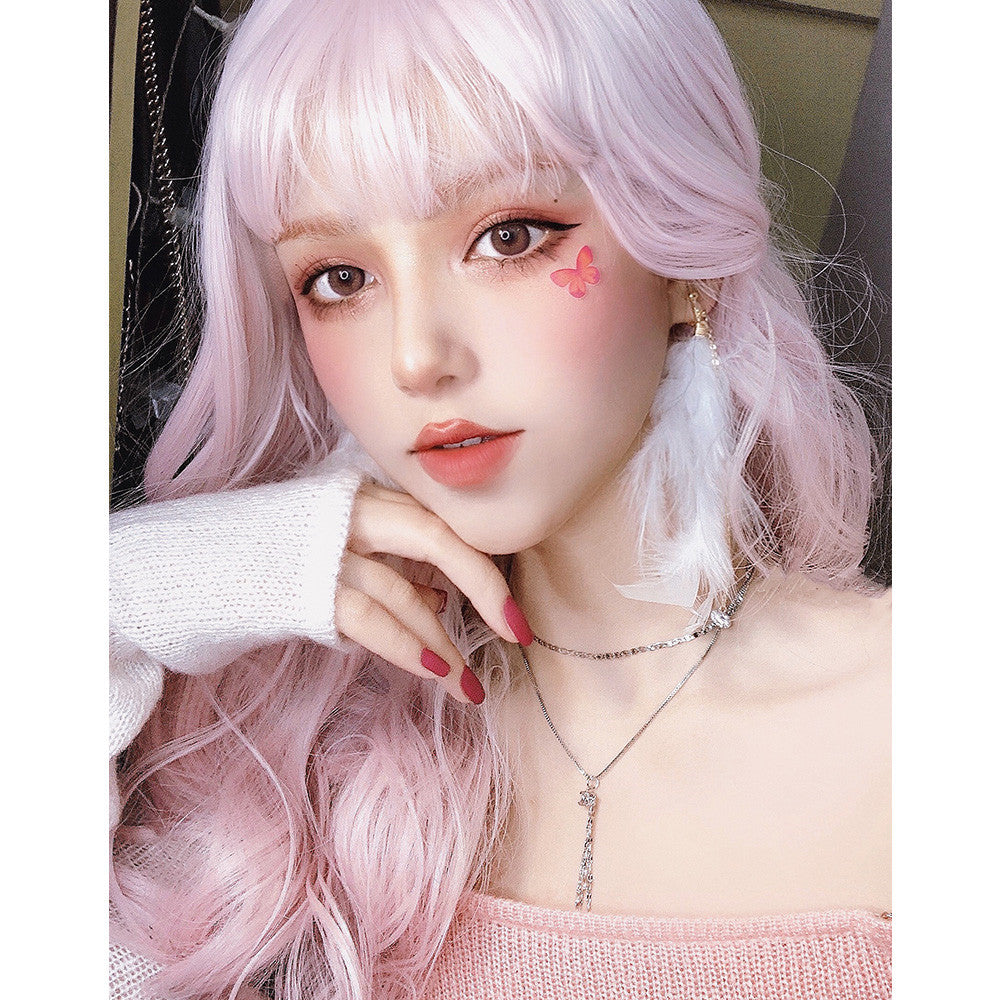 Cherry Blossom Pink Long Curly Wig PL52437