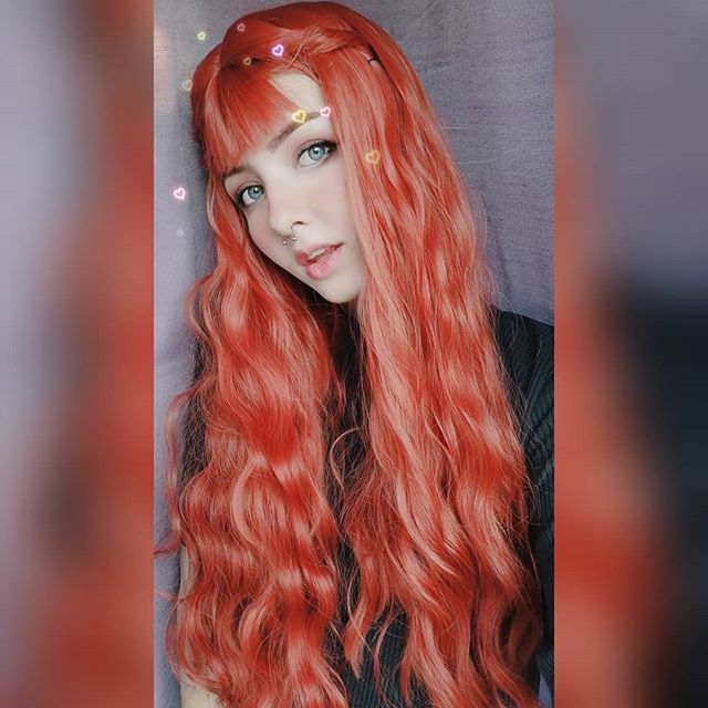 Cute orange curly hair wig PL20590