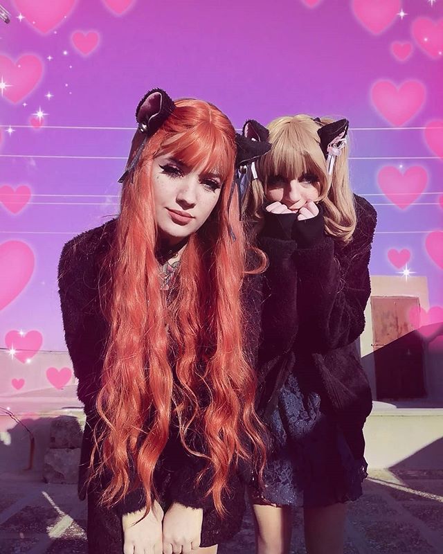 Cute orange curly hair wig PL20590