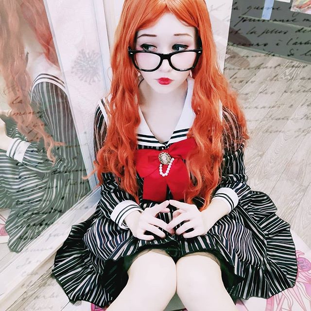 Cute orange curly hair wig PL20590