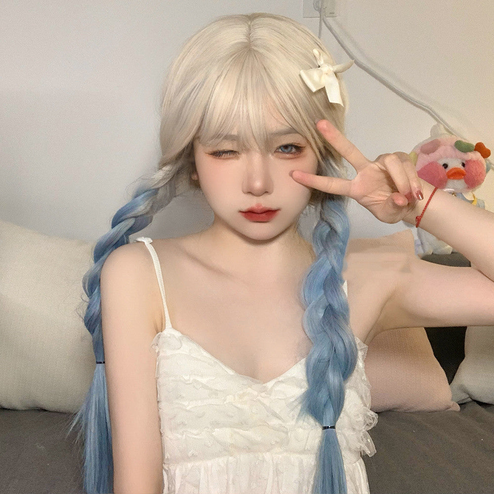 Gradient Blue Long Straight Wig PL52246