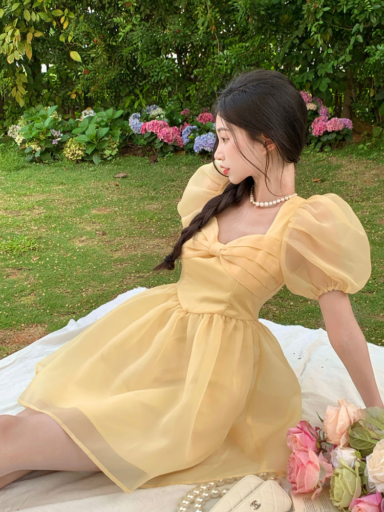 Yellow Bow Dress PL52668