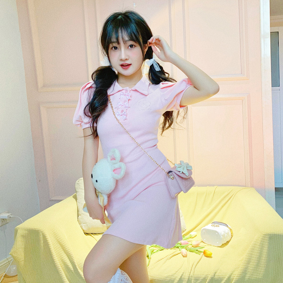Pink Slim Dress PL52498