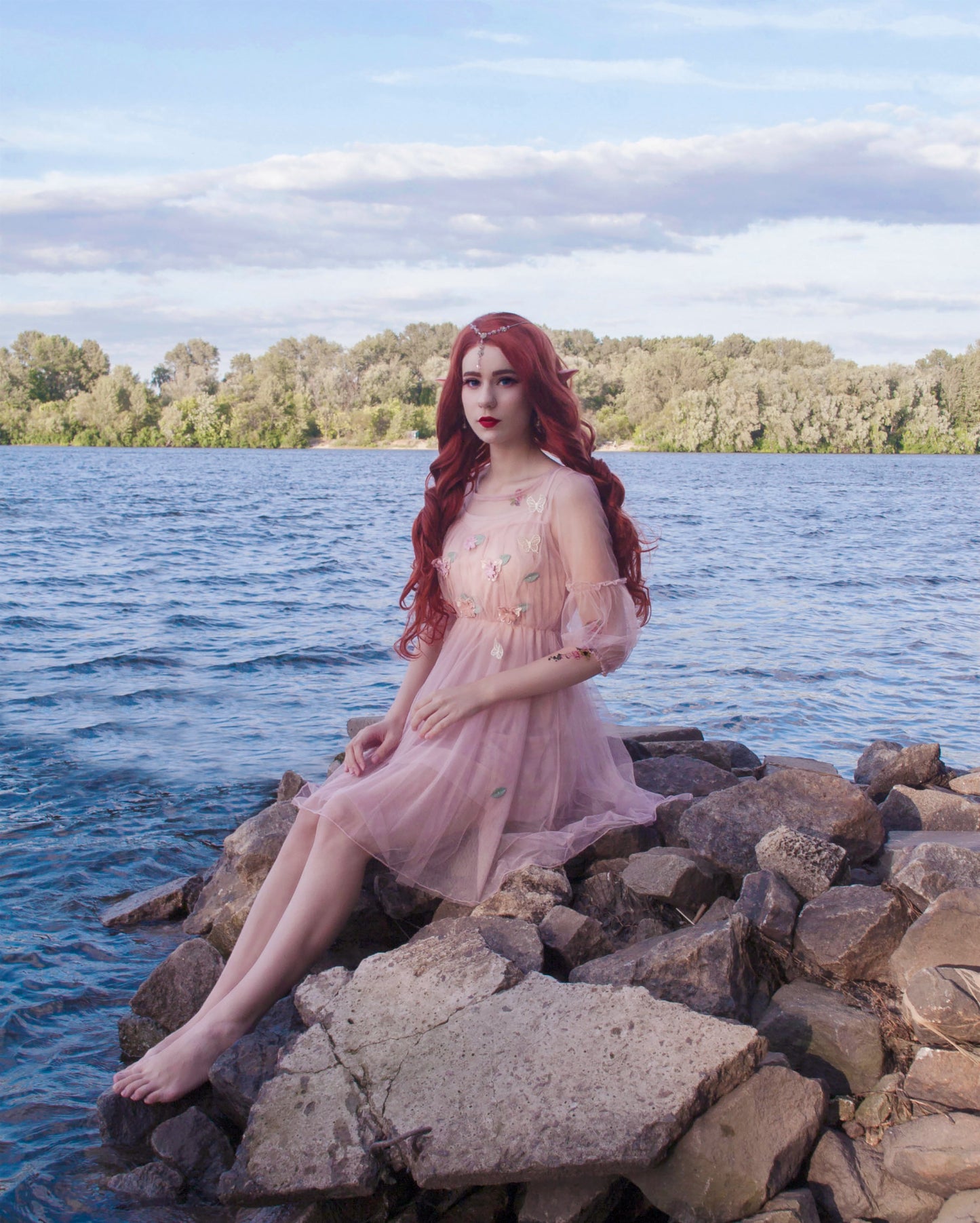 Lolita Lantern Sleeve Gauze Dress PL20044