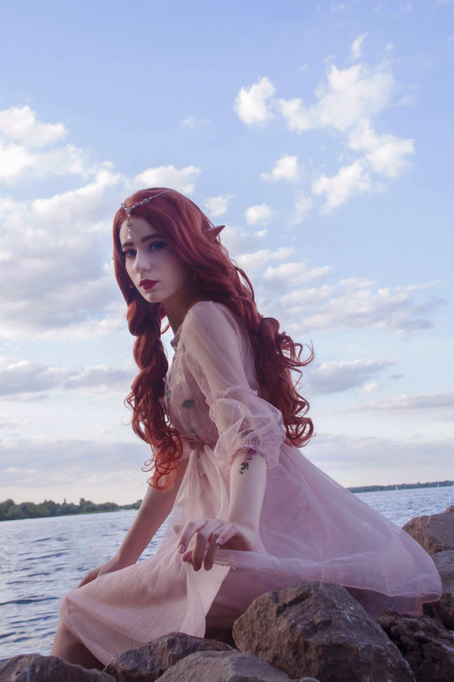 Lolita Lantern Sleeve Gauze Dress PL20044