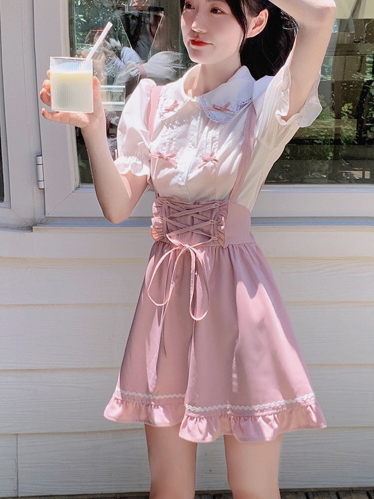 Pastel pink girl suit PL51854