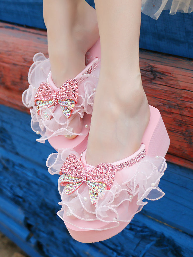 Pink Bow Slippers PL52432