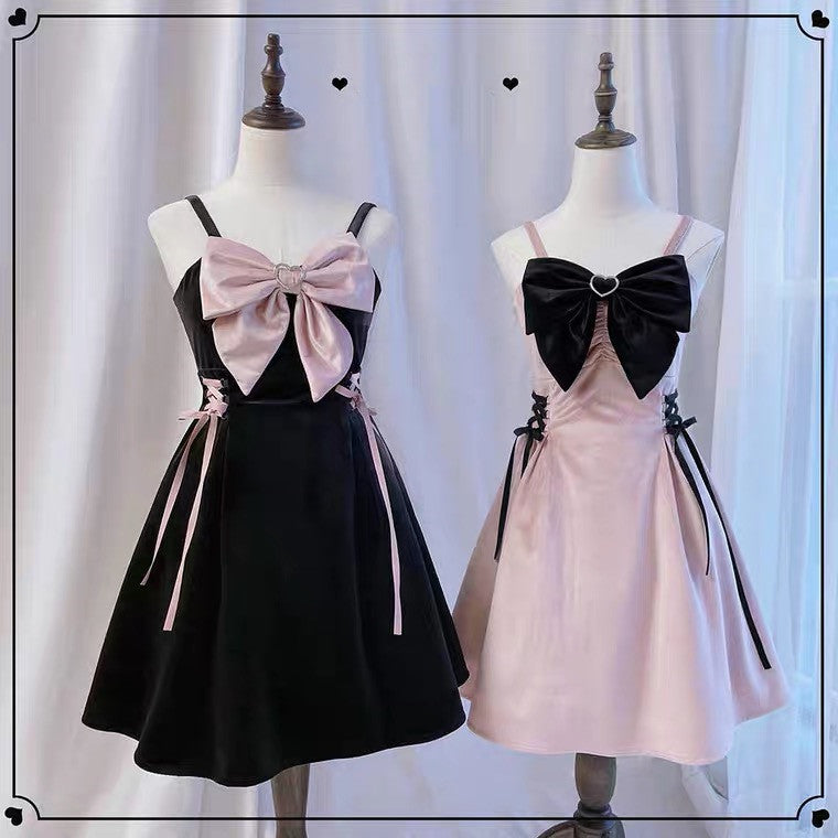 large bow suspender dress PL52591