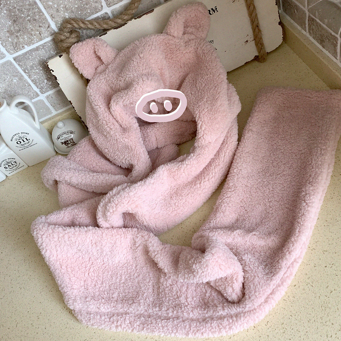 Pink Pig Ear Scarf PL50874