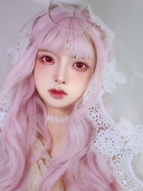 Cherry Blossom Pink Long Curly Wig PL52437