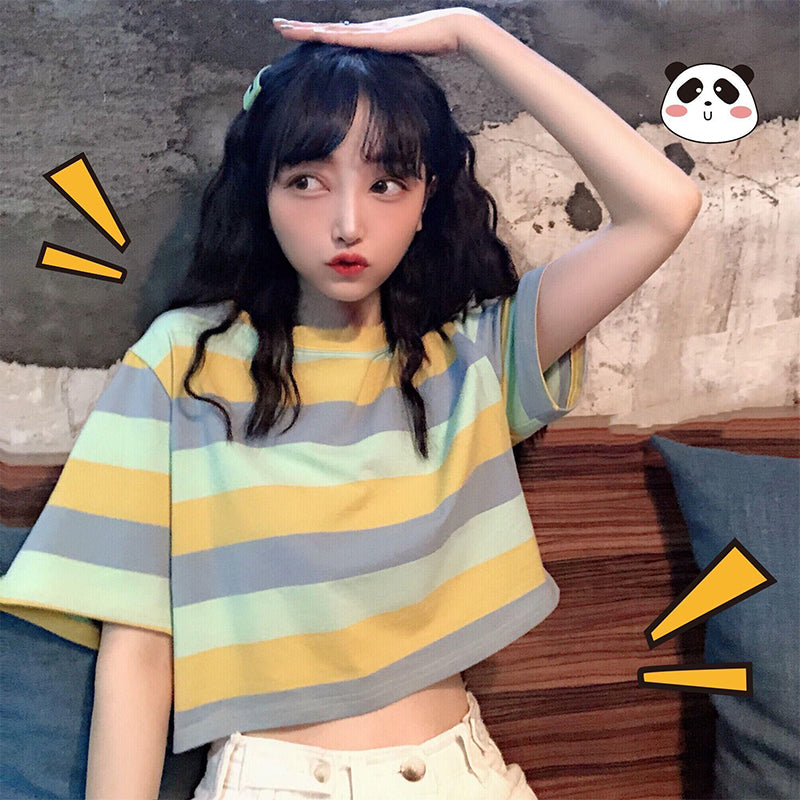 Striped short-sleeved T-shirt PL20426
