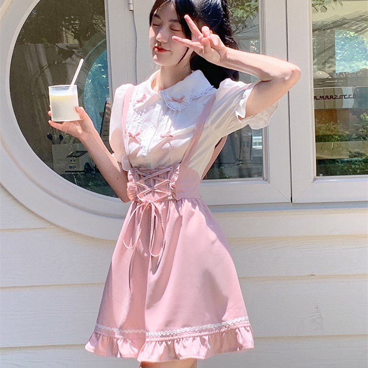 Pastel pink girl suit PL51854