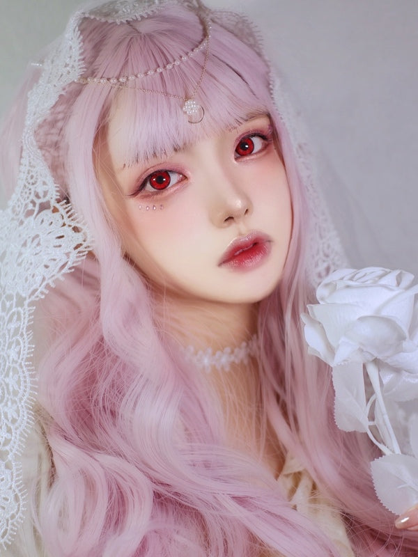 Cherry Blossom Pink Long Curly Wig PL52437