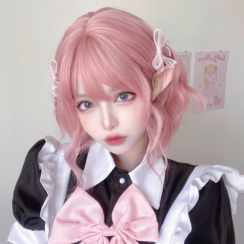Pink Short Curly Hair Wig PL52421