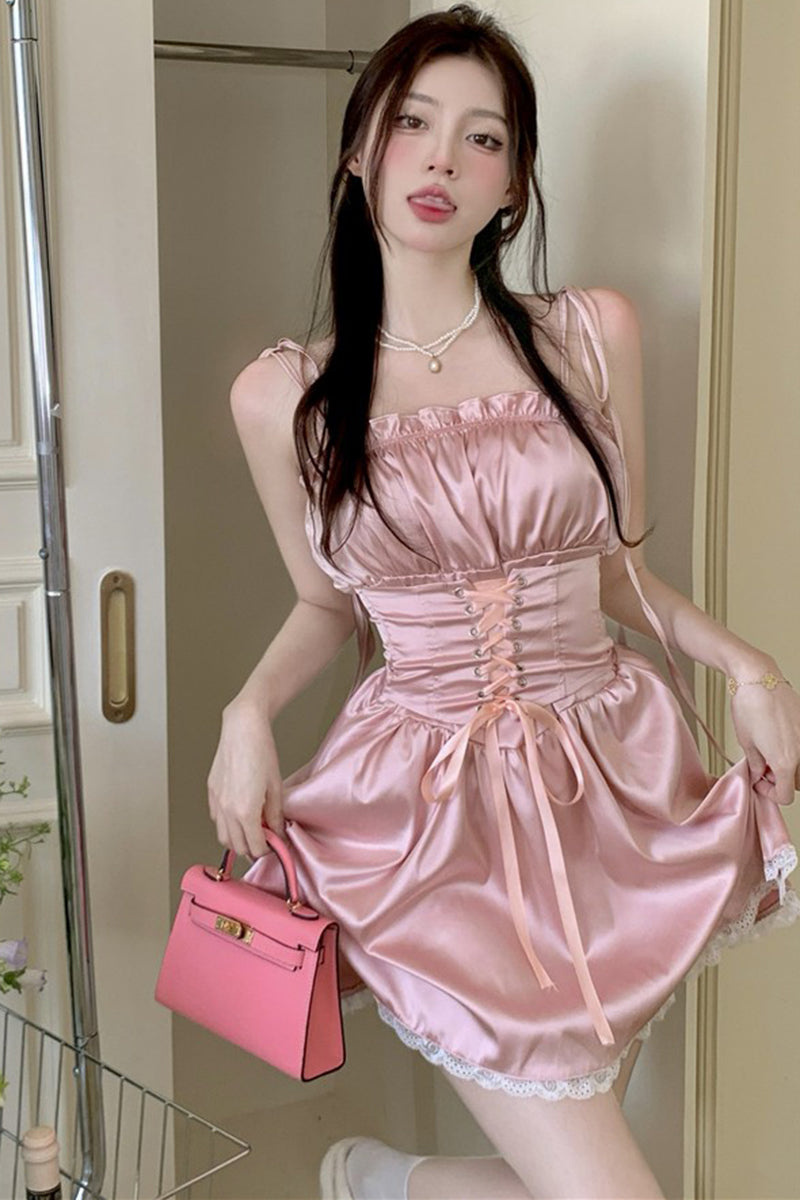 pink strapless dress PL52383