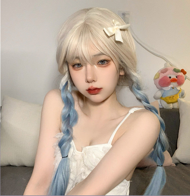 Gradient Blue Long Straight Wig PL52246