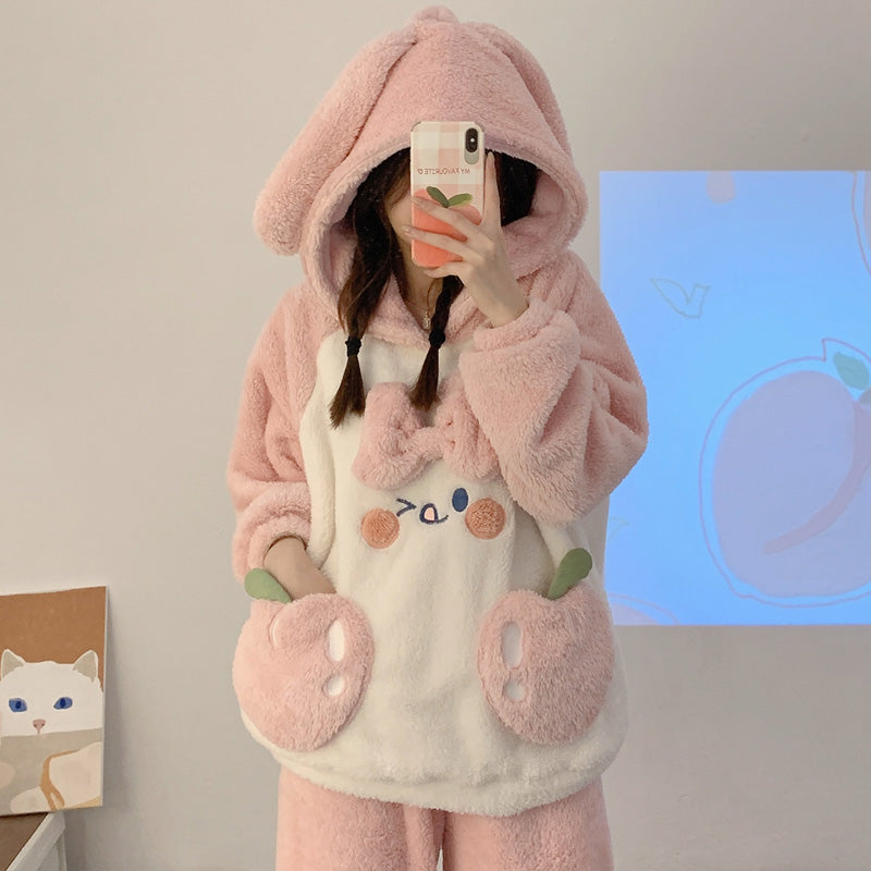 Pink plush pajamas PL52810