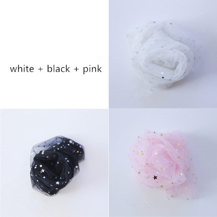 Star lace tulle socks(3 pairs) PL20092