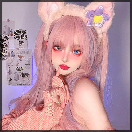 pink long straight wig PL52230