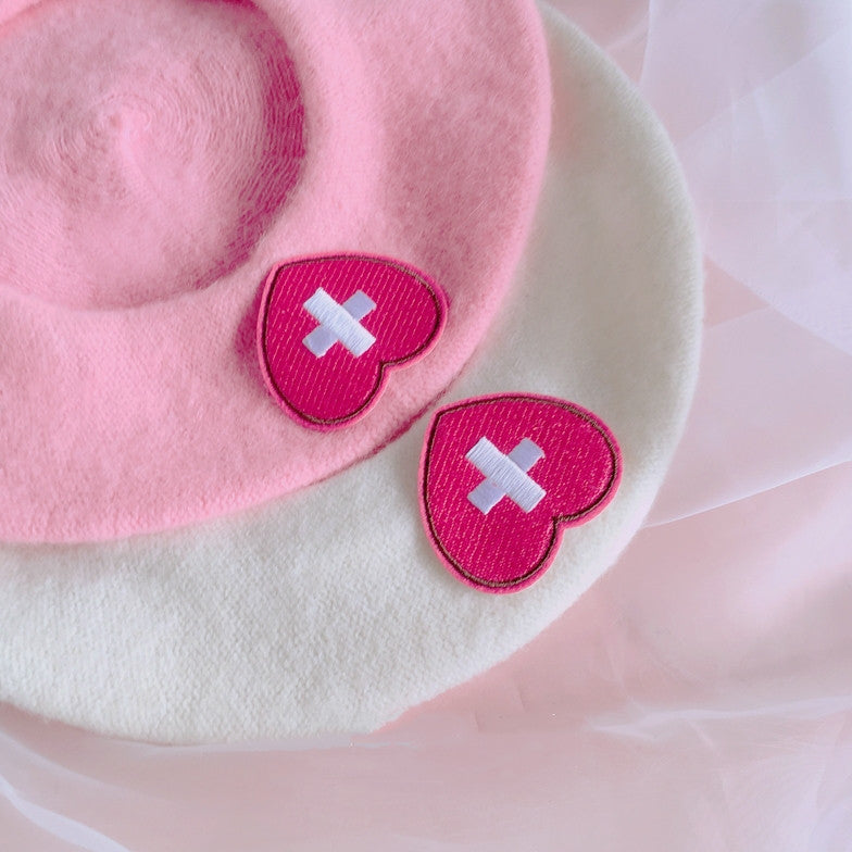 Pink Embroidered Beret PL52561