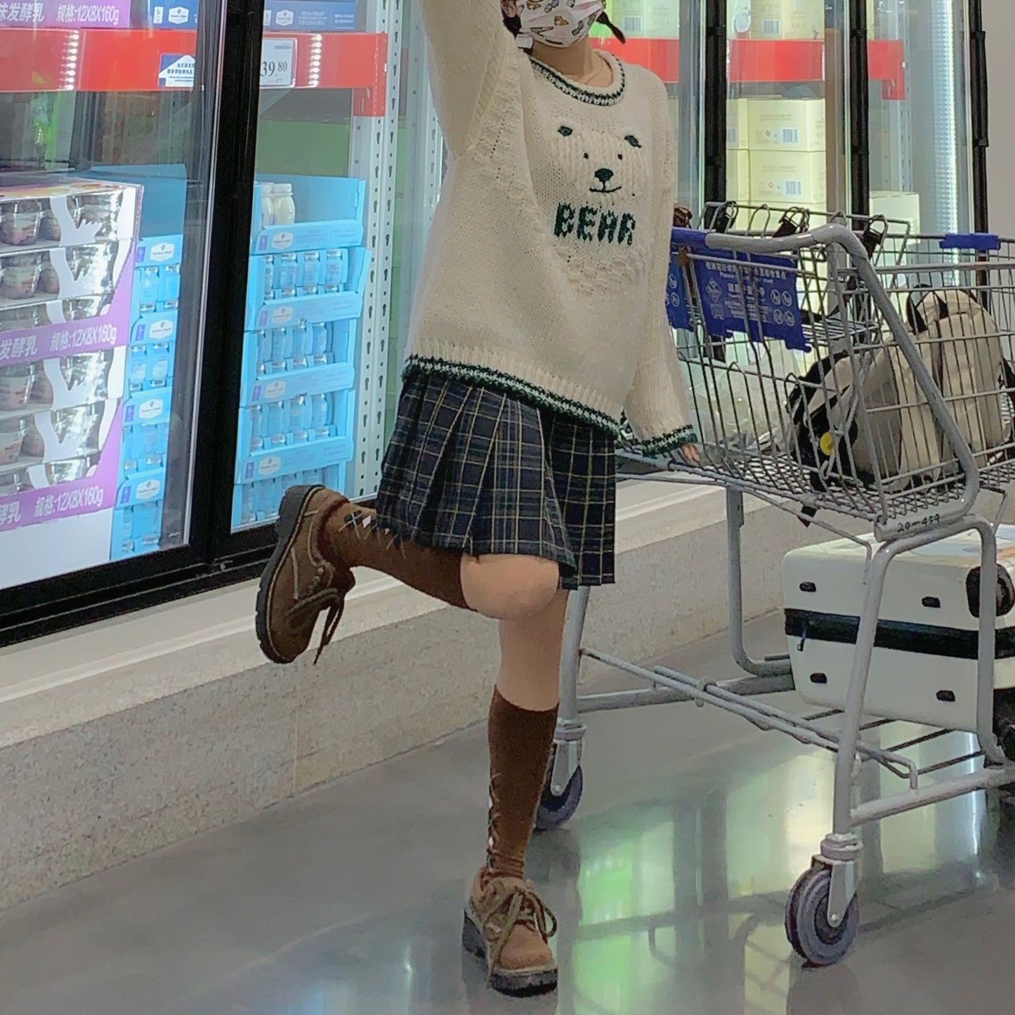 White Bear Print Sweater PL52781