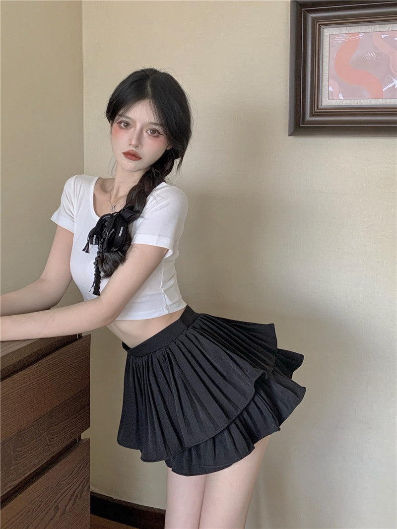 solid color pleated skirt PL52648