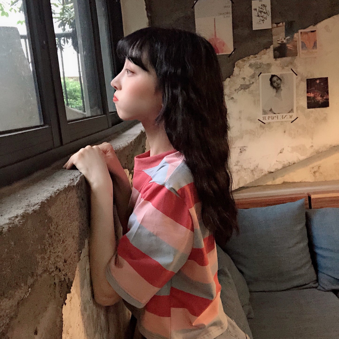 Striped short-sleeved T-shirt PL20426