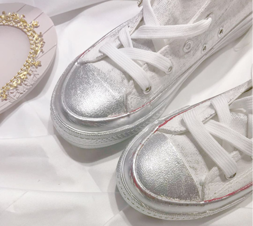 Lolita rhinestone high canvas shoes PL20172