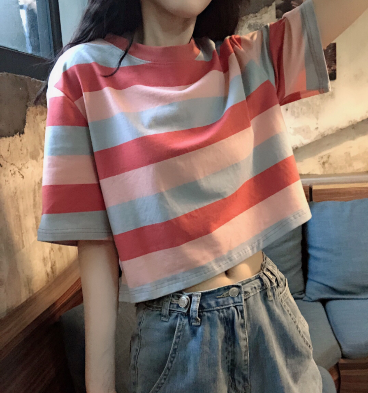 Striped short-sleeved T-shirt PL20426