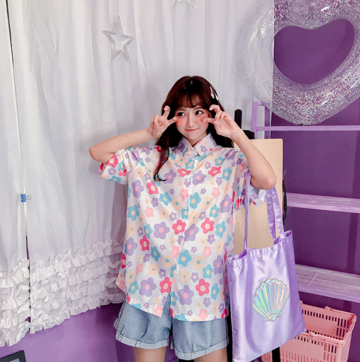Loose flower shirt PL20442