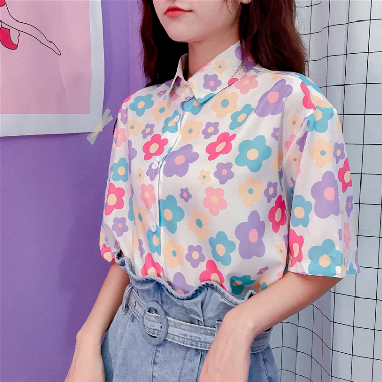 Loose flower shirt PL20442