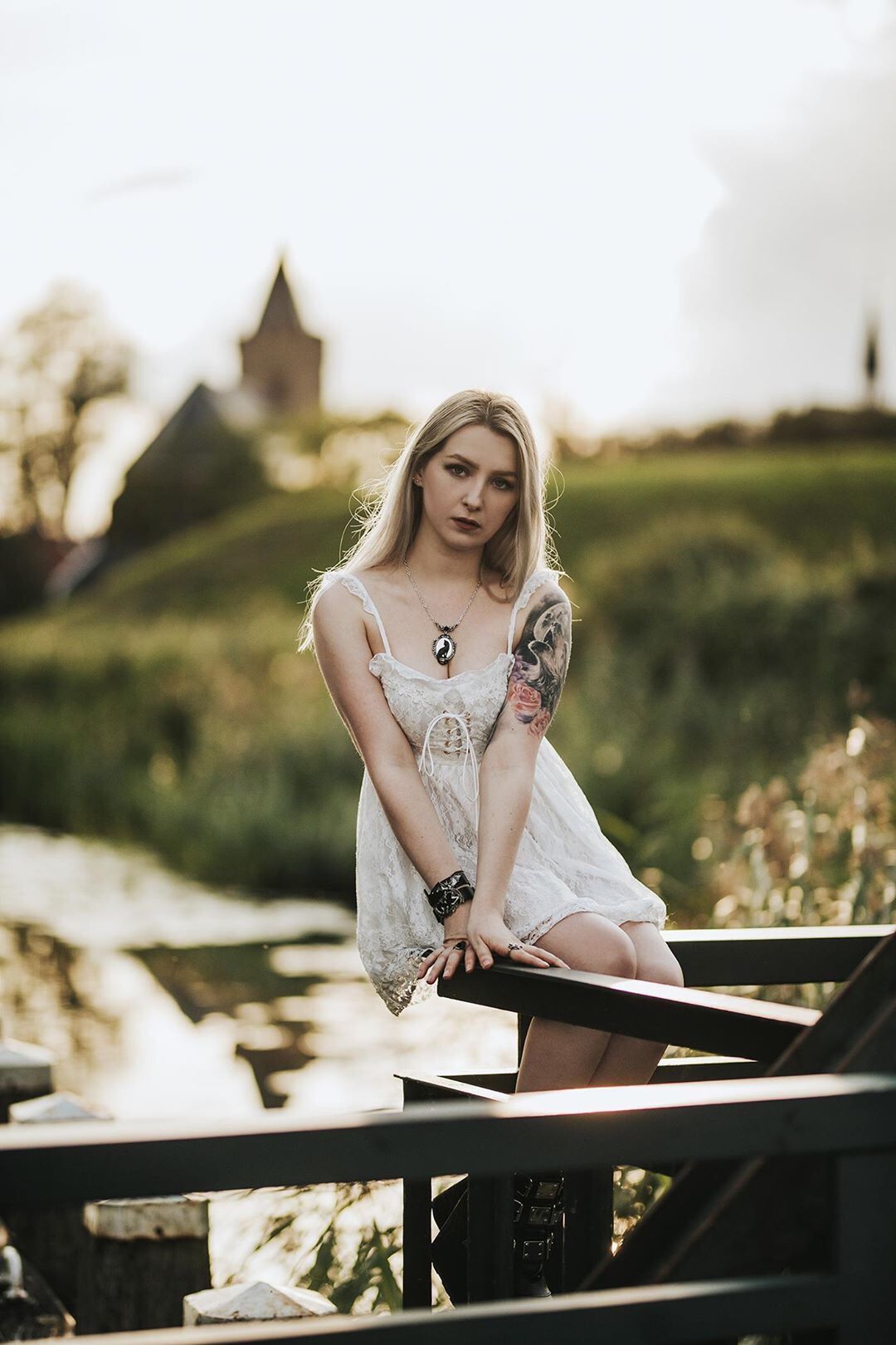 Sexy white lace harness dress PL10063