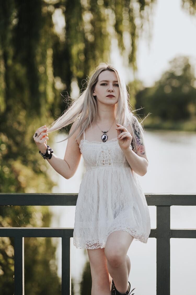 Sexy white lace harness dress PL10063