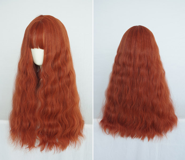 Cute orange curly hair wig PL20590