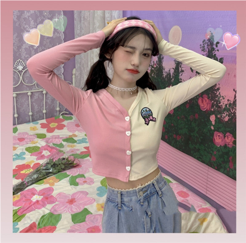 Pink and Apricot Knit Cardigan PL52267