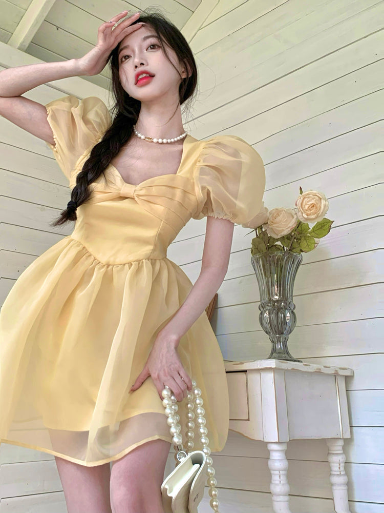 Yellow Bow Dress PL52668