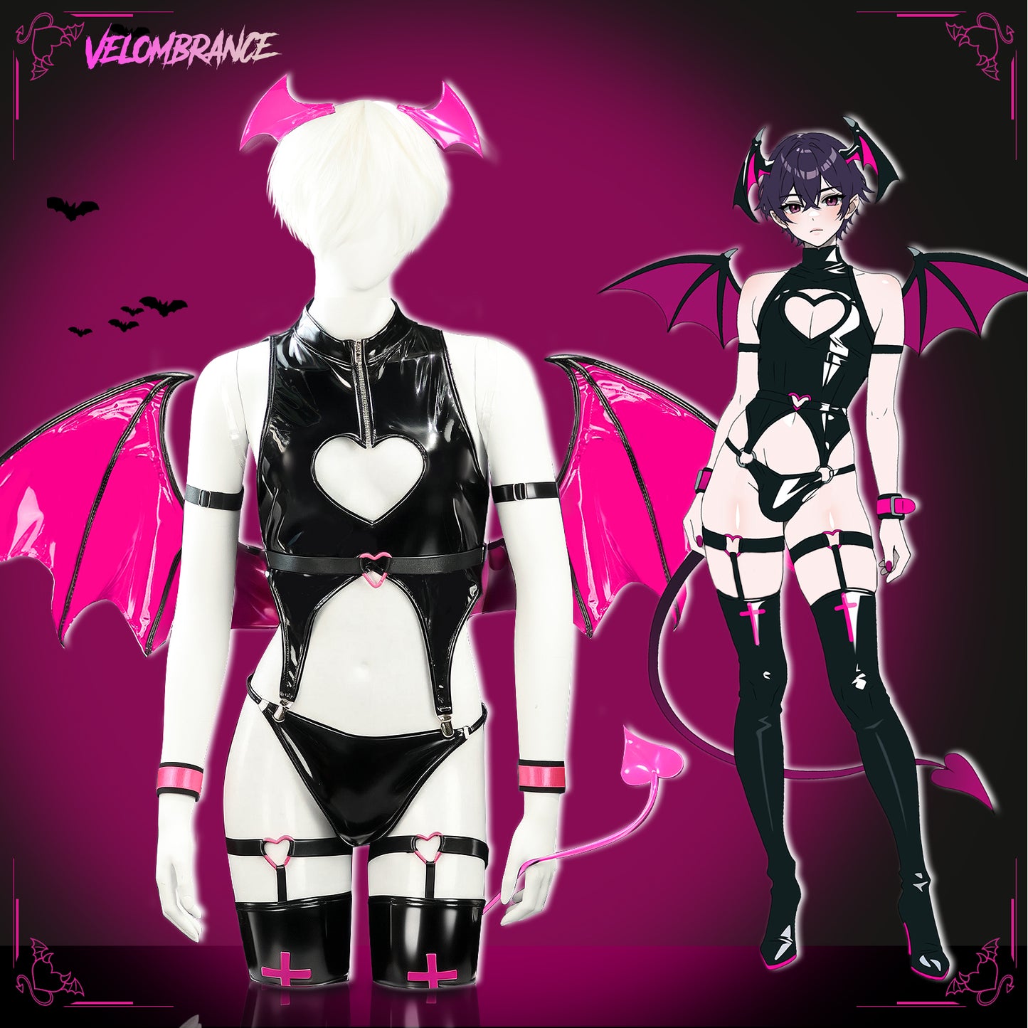 Cosplay Devil Bodysuit (7-Piece Set) AS32