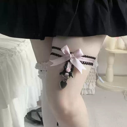 Lace bow leg ring PA20017