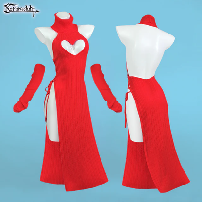 KORURACLUB-Plus Size Heart-Shaped Cheongsam KO59