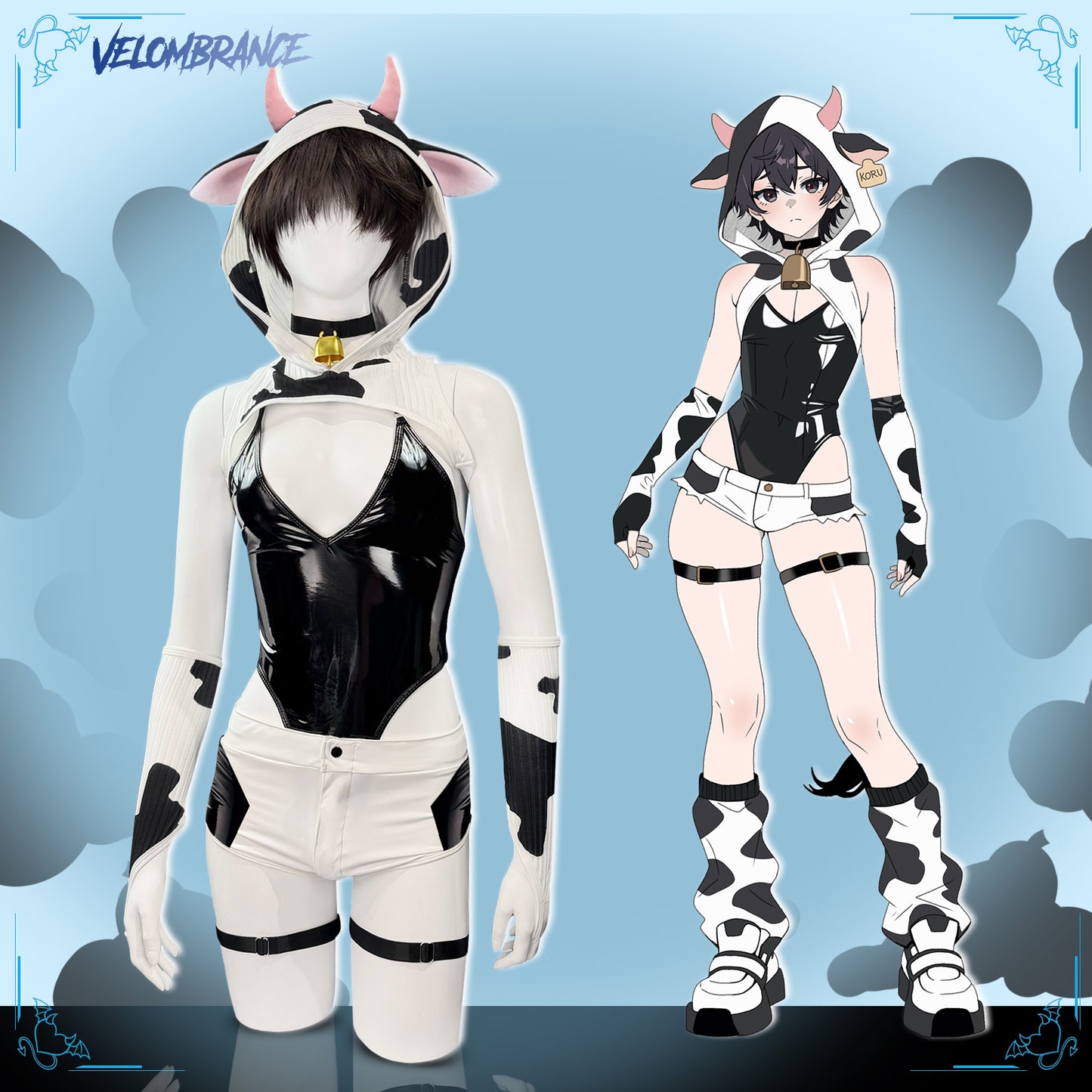 Cow Bodysuit (8-Piece Set）AS42