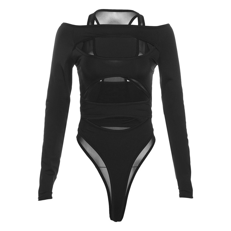 Hollow long-sleeved jumpsuit PA20335