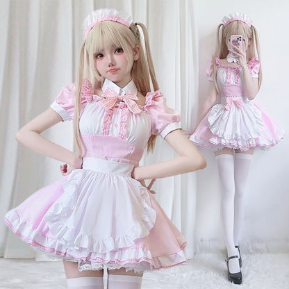 Pink and white kawaii cat maid dress PA20004