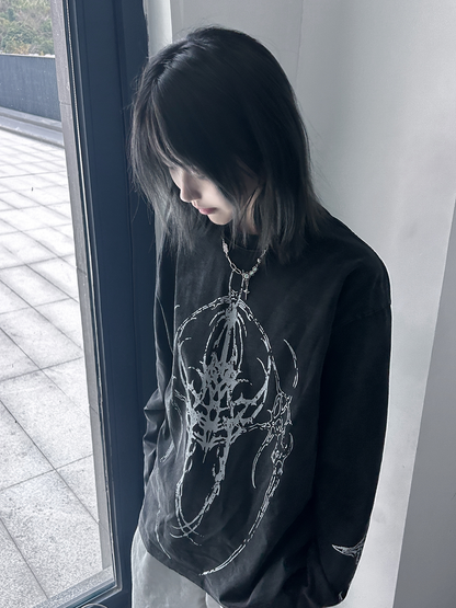 Gothic washed distressed top PA20243